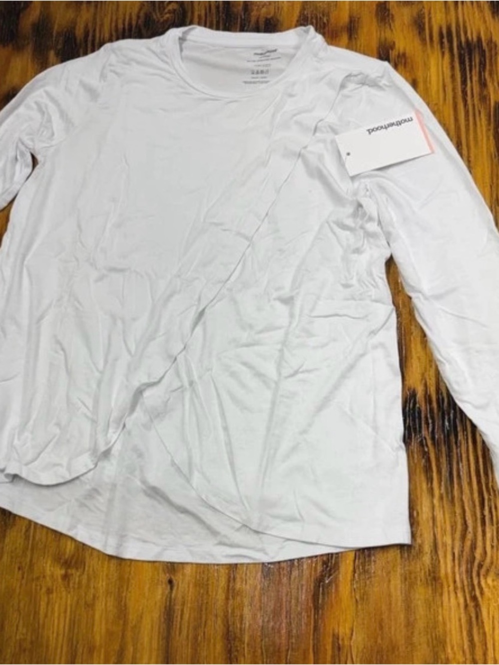 Motherhood Maternity Long Sleeve White Nursing Tee